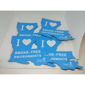 I Love Smoke Free Environments Silicone Interior Exterior Badge LA